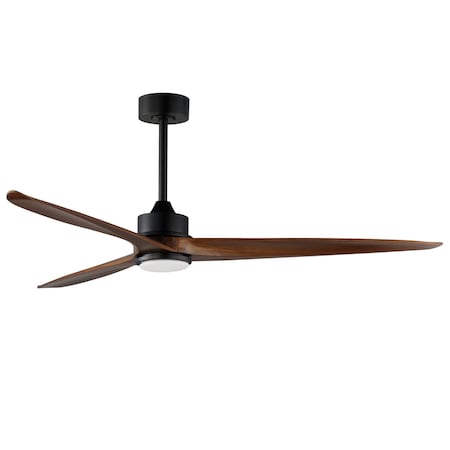 Maxim Lighting Woodwind 80'' Solid Wood Blade Fan W LED Light Kit, Black 88834BK